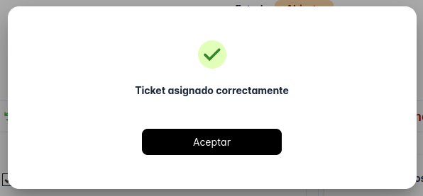 Ticket asignado