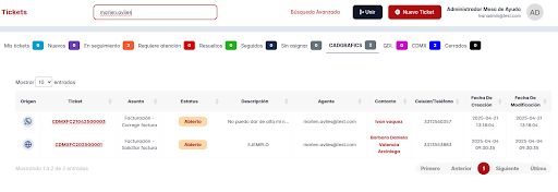 Formulario nuevo ticket